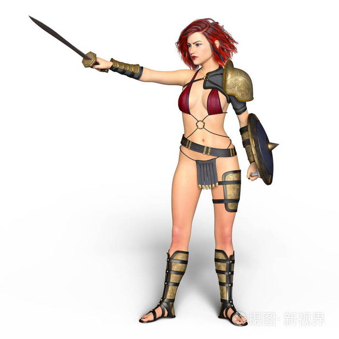3dcg渲染的女骑士