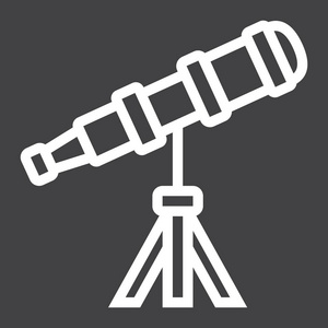 望远镜线图标 天文学和科学