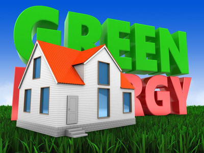 绿色能源标志的插图图片