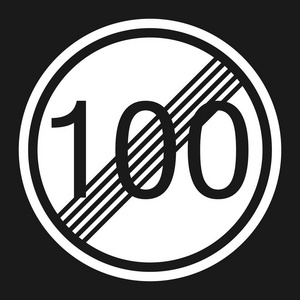 最高结束结束最高限速 100 标志平面图标照片