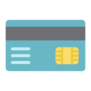 信用卡平面图标 银行和业务