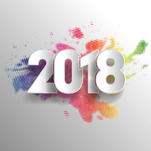 快乐新的一年 2018年背景装饰。2018 年日期概念向量插图