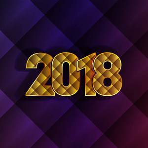 快乐新的一年 2018年背景装饰。2018 年日期概念向量插图