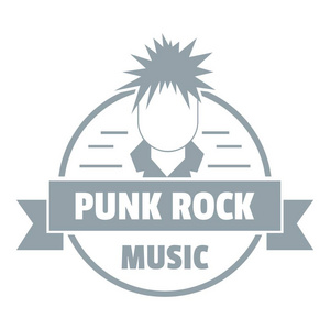朋克摇滚音乐 logo，简单的灰色风格