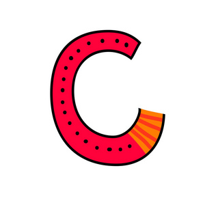 英语字母表中的字母 C。在现代的五颜六色的 logo 模板