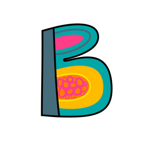 英语字母表中的字母 B。在现代的五颜六色的 logo 模板