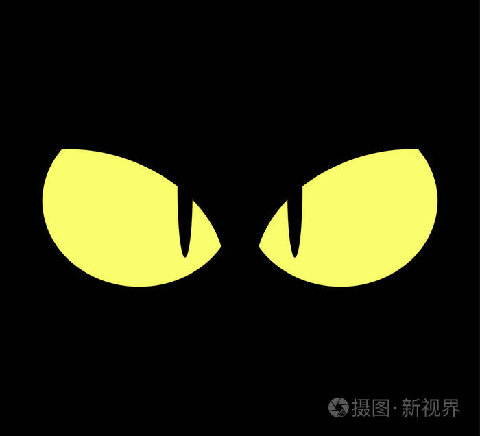 万圣节幽灵般骇人的眼睛矢量设计黑色坝上孤立