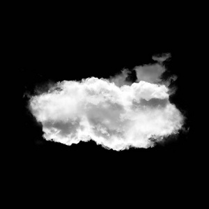 在黑色背景3d 例证查出的白云