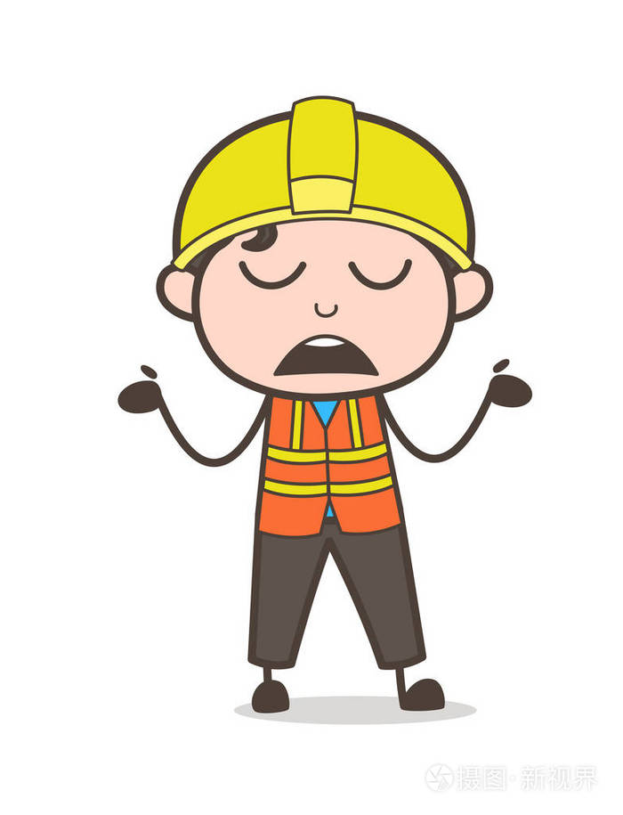 粗心的表情-可爱的卡通男工程师图