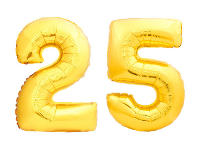 金色数字25充气气球