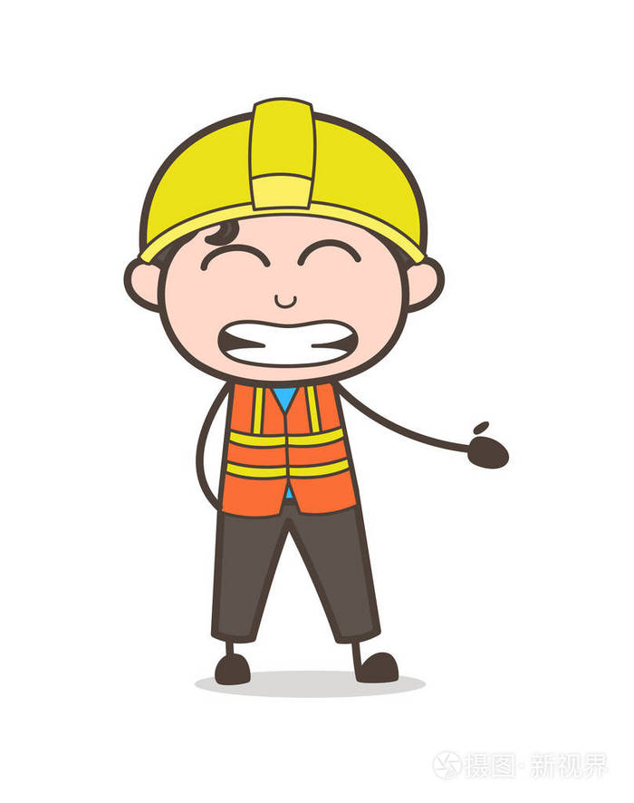 刺激性和扼腕叹息的脸 —— 可爱的卡通男工程师图