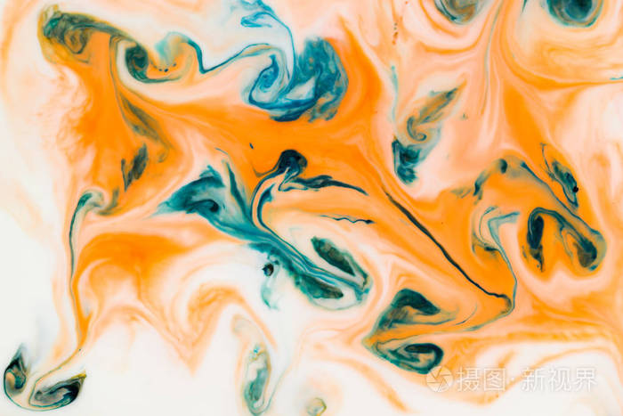 创建与混合颜色液体的艺术抽象设计科洛