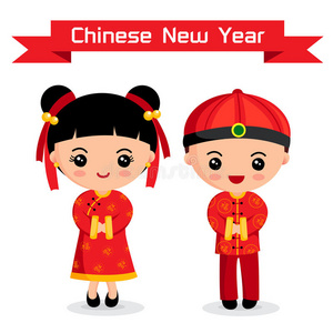 卡通中国孩子照片