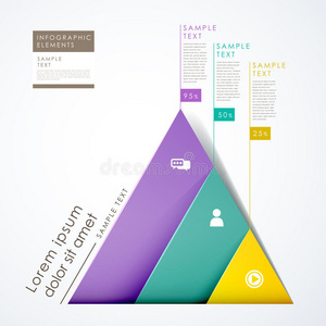 三维纸抽象金字塔信息图图片