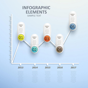 抽象折线图信息图