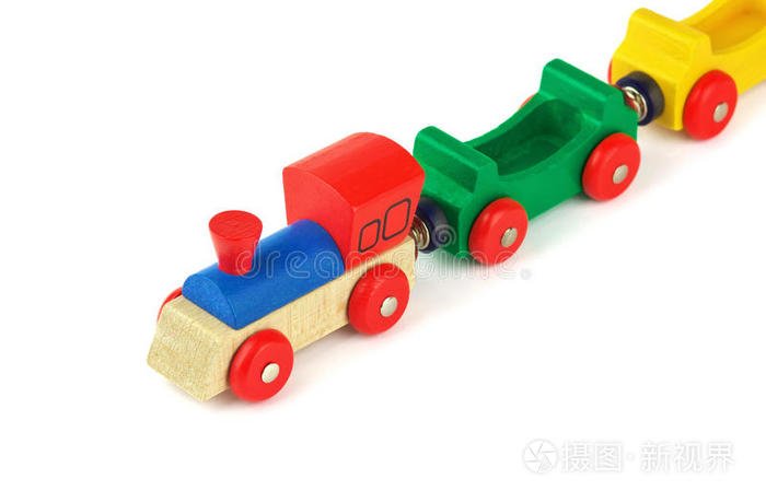 木制彩色玩具火车