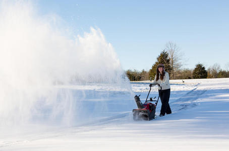 机器 机械 开车 季节 清理 人行道 吹雪机 降雪 吹雪