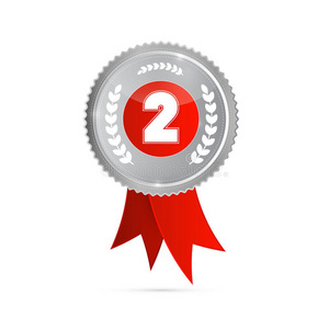 第二名,银牌插画银牌.第二名.颁奖典礼.矢量图标银牌向量.