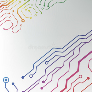 抽象的彩色电路板背景.线路线型图照片