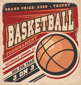 复古篮球海报设计图片