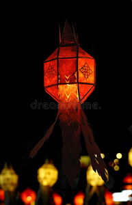 春节期间的红灯笼装饰
