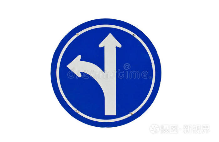 直行或左转,行车道路线方向.照片-正版商用图片0zp97u-摄图新视界