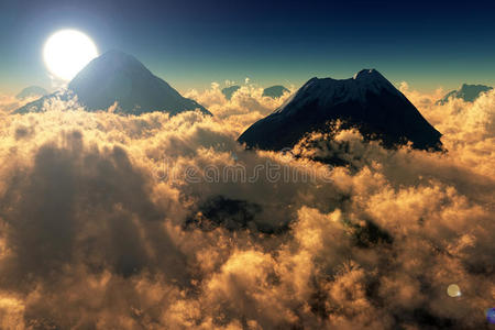 高峰 空气 自然 外部 地平线 风景 距离 射线 登山 好极了