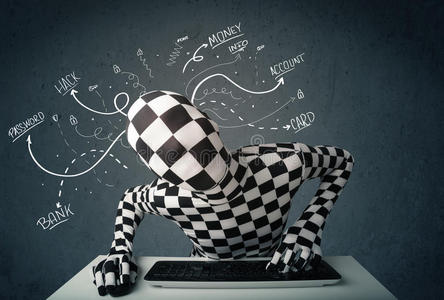 白线思维的变形衣黑客照片