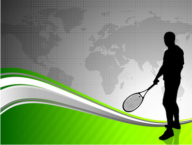 网球运动员与世界地图
