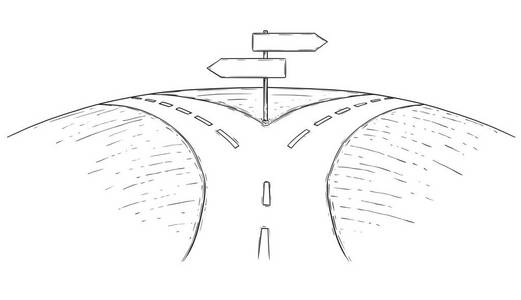 岔路口空箭牌画照片