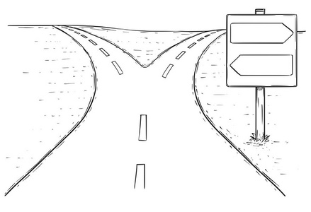 分岔路简笔画图片