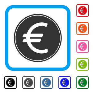 欧元硬币框架图标