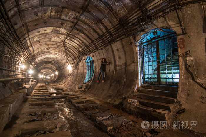 废弃的地铁隧道.基辅,乌克兰.基辅,乌克兰
