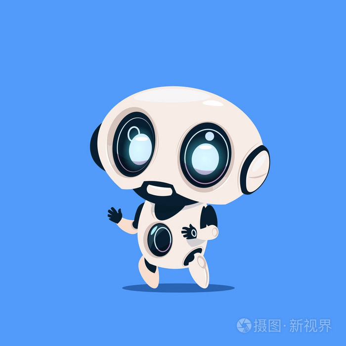 现代机器人隔离在蓝色背景可爱卡通人物人工智能概念插画 正版商用图片0zqs9u 摄图新视界 现代机器人隔离在蓝色背景可爱卡通人物人工智能概念插画 正版商用图片0zqs9u 摄图新视界