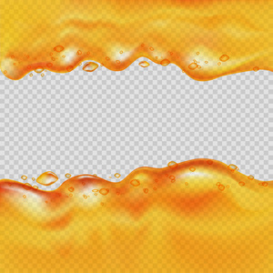 透明橙色液体背景与下落