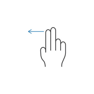 2手指滑动左线图标, 手势