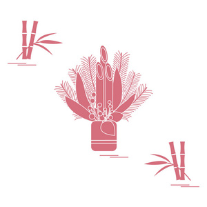 松竹日本新年家居装饰品附身和竹照片