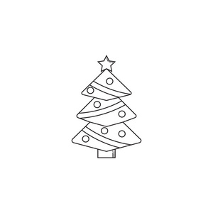 圣诞树线图标, 装饰与明星