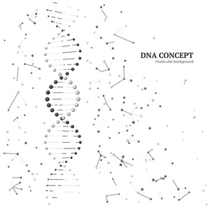 图形模型分子 Dna。分子背景。矢量插图