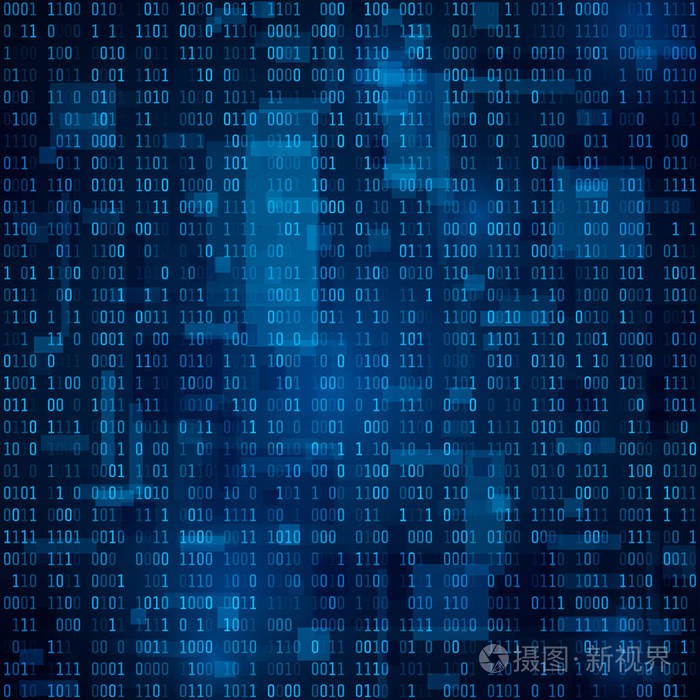 技术抽象背景.二进制代码.加密和编码数据.矢量插图