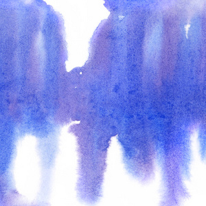抽象的蓝色条纹和污渍。在白色背景上隔离