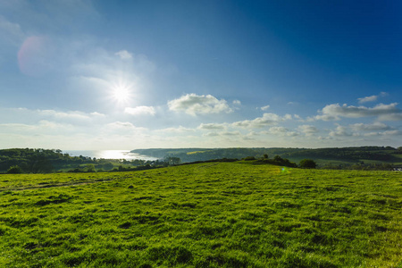 乡村景观,农田,草地和农田在春天.环境友好型农业, 工业农业理念照片