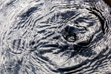 水滴落在水面上。水面纹理