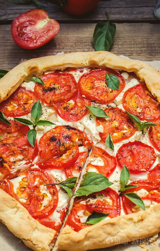 素食披萨选择性焦点