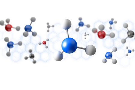 3d 渲染分子在颜色背景