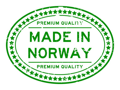 白色背景下的挪威椭圆形橡胶密封印章的垃圾绿色溢价质量