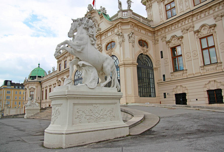 奥地利维也纳著名的施洛斯贝维德雷观