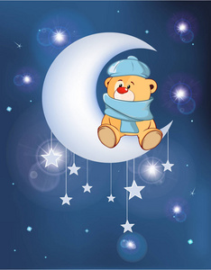 月亮上熊的插图照片