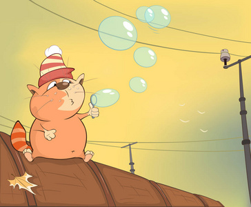 吹泡泡矢量图片