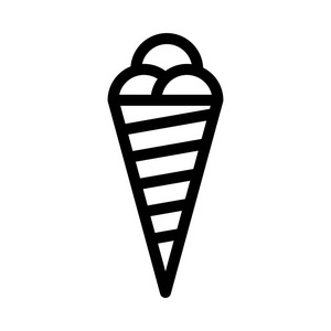 锥形冰淇淋细线矢量图标